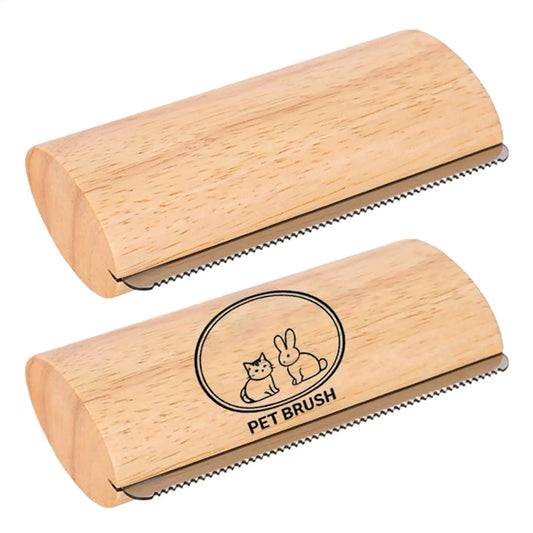 Wooden Pet Grooming Brush – Dual-Sided Deshedding Comb for Dogs & Cats