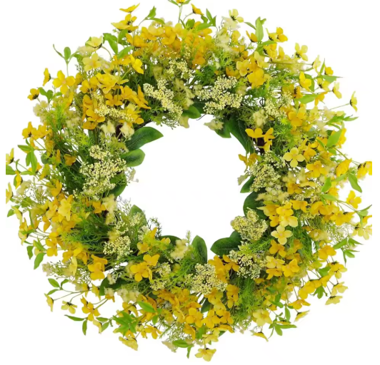 Hot Product Spring and Summer Tulip Wreath Simulation Flower Rural Farmhouse Door Pendant Wall Decoration