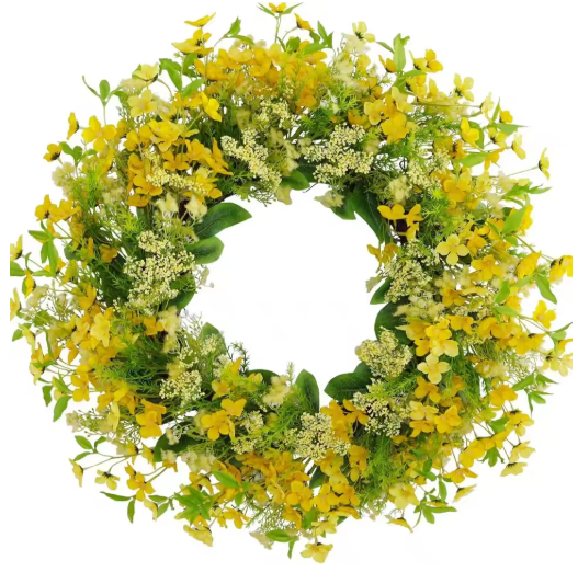 Hot Product Spring and Summer Tulip Wreath Simulation Flower Rural Farmhouse Door Pendant Wall Decoration