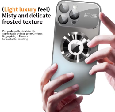 New Titanium Metallic Luxury Matte Case For iPhone 17 16 15 14 13 12 11 Pro Max For Magsafe Glass Lens Camera Protection Cover