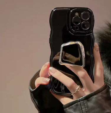Retro Gem Art Bracket Lens Protection Case for iPhone 16 15 14 13 12 11 Pro Max Plus