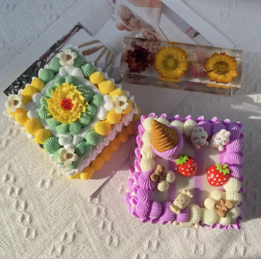 12cm Floral Cream Storage Box, Wooden Makeup Organizer for Jewelry, Modern Vanity Desktop Decor, Girls Gift, Home Decor