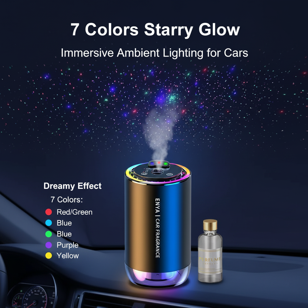 Smart Car Diffuser with Ambient Light – Auto Fragrance & LED Glow