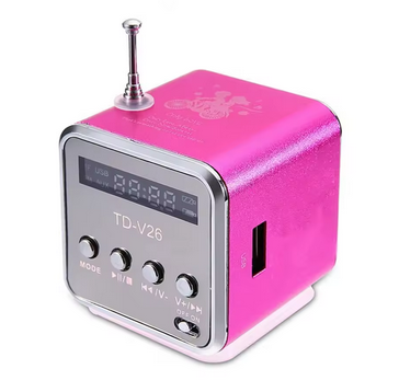 TD-V26 Mini Bluetooth Speaker with FM Radio MP3 Player LED Display and TF Card Support in Portable Design