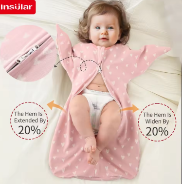 All Cotton Newborn Sleep Sacks Surrender Type Baby Anti-startle Sleeping Bags Infant Hugging Blanket Jumping Bag 0-1Y
