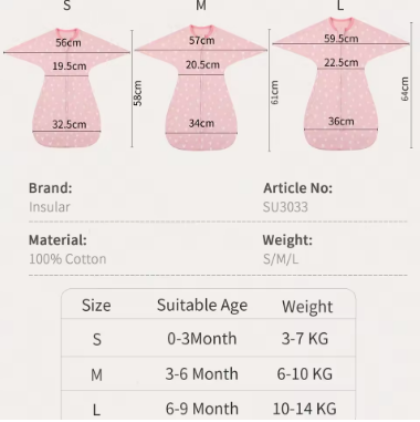 All Cotton Newborn Sleep Sacks Surrender Type Baby Anti-startle Sleeping Bags Infant Hugging Blanket Jumping Bag 0-1Y
