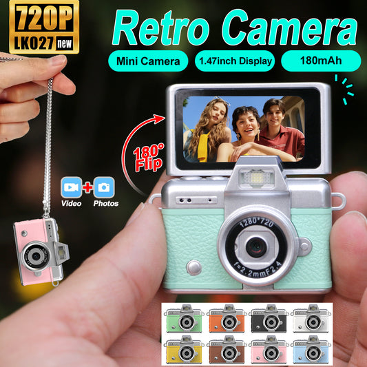 Mini Keychain Camera with 180° Flip Screen & Photo Filters
