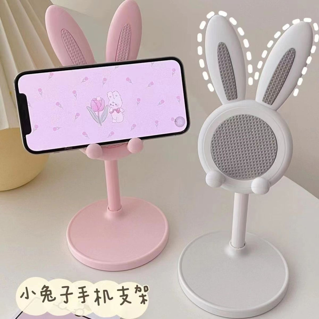 "Little Rabbit Phone Stand ~ Ins-style Adjustable Height Desktop Holder for Students, Home Use, Selfies, and Live Streaming