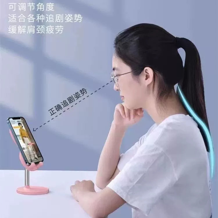 "Little Rabbit Phone Stand ~ Ins-style Adjustable Height Desktop Holder for Students, Home Use, Selfies, and Live Streaming
