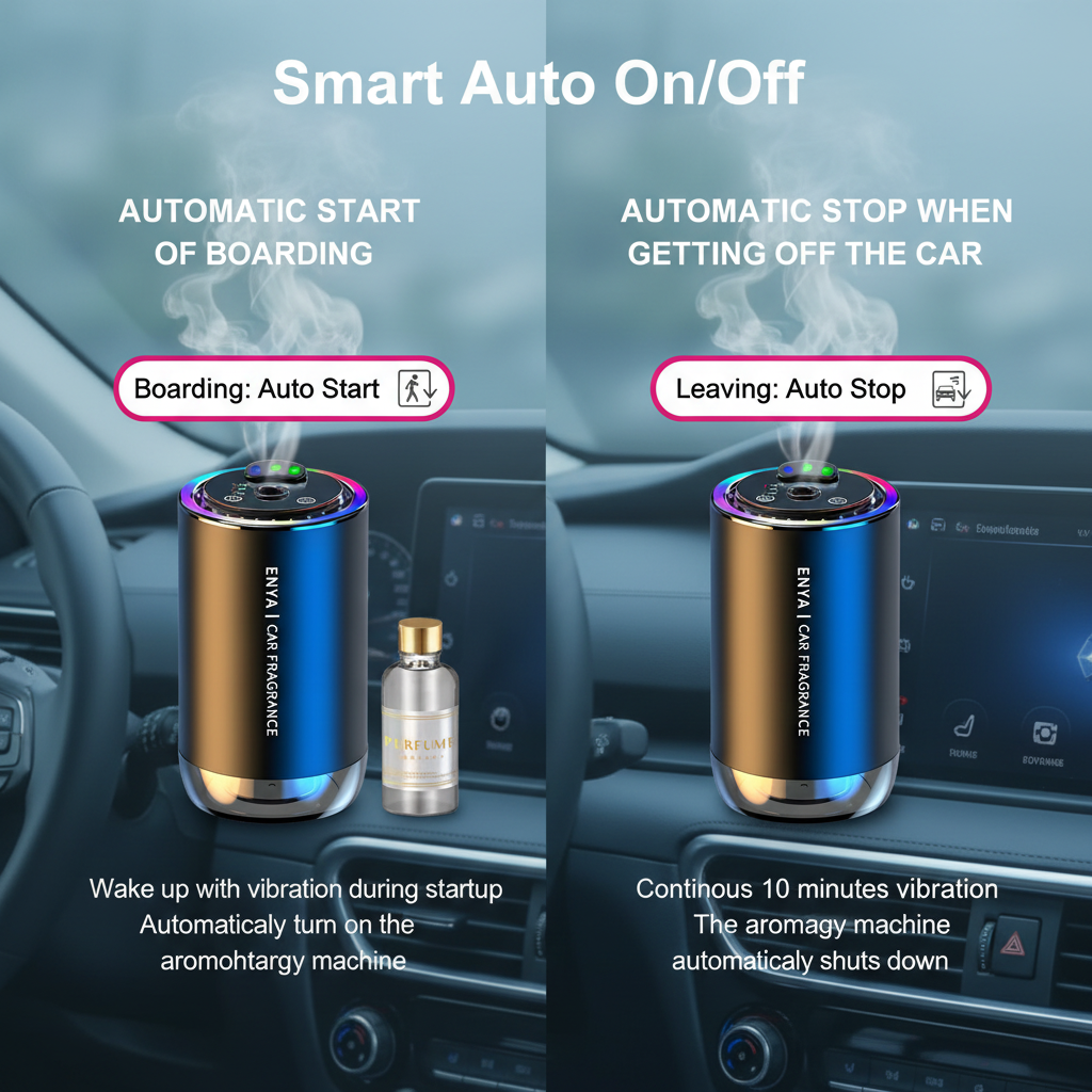 Smart Car Diffuser with Ambient Light – Auto Fragrance & LED Glow