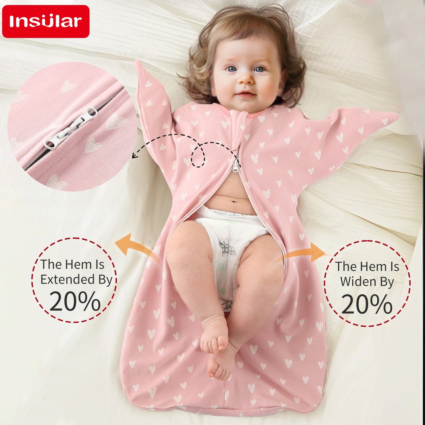Cotton Newborn Swaddle Sleep Sack – Arms-In Baby Sleeping Bag, 0–12 Months