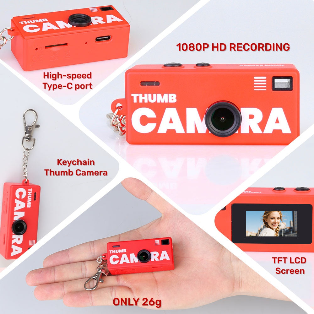 Retro Mini Keychain Camera – 1080P Video with Flash