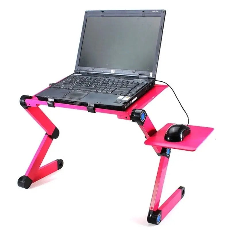Adjustable Aluminum Computer PC Desk, Portable Laptop Table Stand, Home Bed, Office Laptop Holder with Mouse Pad, 360 Degree