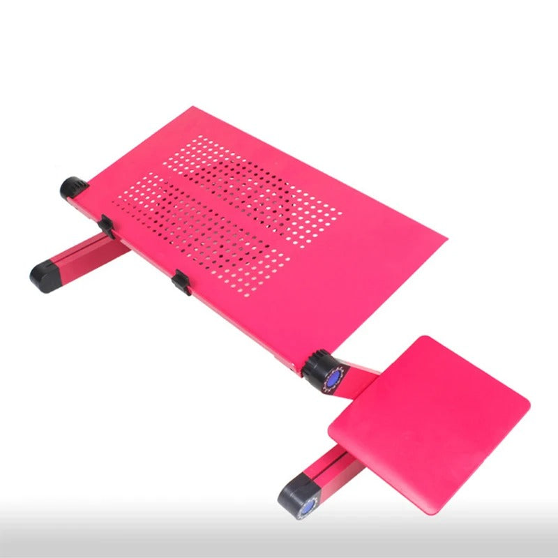 Adjustable Aluminum Computer PC Desk, Portable Laptop Table Stand, Home Bed, Office Laptop Holder with Mouse Pad, 360 Degree
