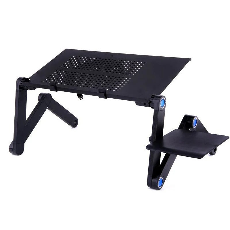 Adjustable Aluminum Computer PC Desk, Portable Laptop Table Stand, Home Bed, Office Laptop Holder with Mouse Pad, 360 Degree