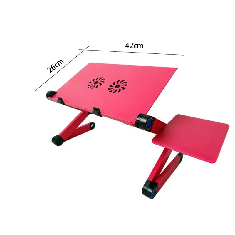 Adjustable Aluminum Computer PC Desk, Portable Laptop Table Stand, Home Bed, Office Laptop Holder with Mouse Pad, 360 Degree