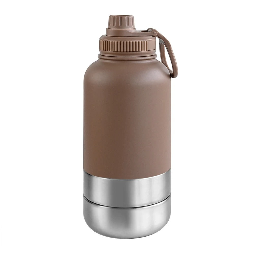 32Oz Portable 3 in 1 Pet Water Bottle Stainless Steel Pet Insulated Feeder Travel Outdoor 34Oz Pet Bowl Dog Food Cup