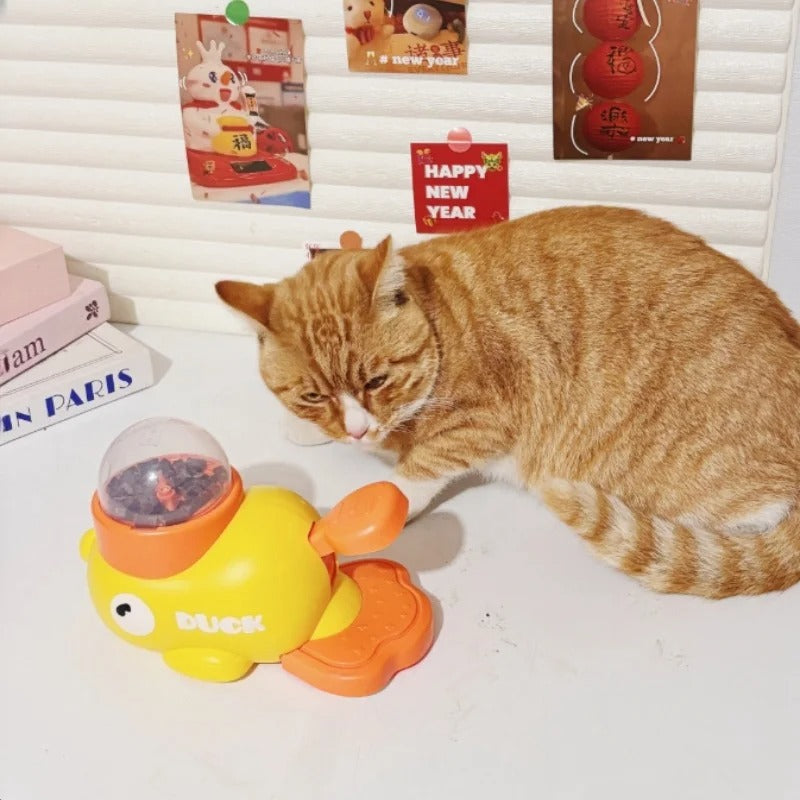 Feeders For Dogs Supplies Pet Intelligence Exercise Cartoon Little Yellow Duck Shape Interactive Anti-slip Design Toys