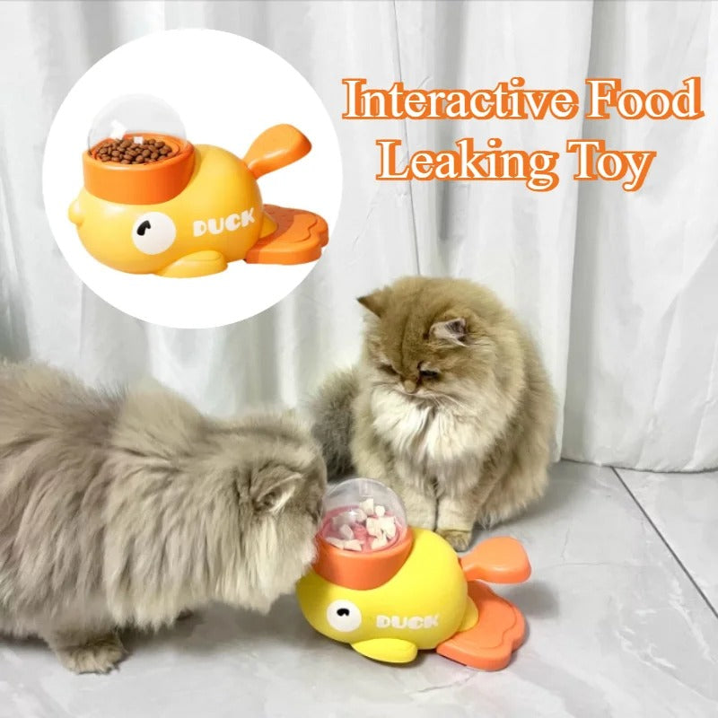 Feeders For Dogs Supplies Pet Intelligence Exercise Cartoon Little Yellow Duck Shape Interactive Anti-slip Design Toys
