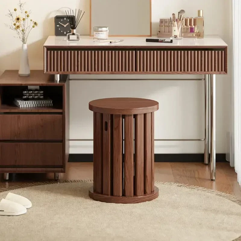 Solid wood stool coffee table household stackable round stool easy to move set dining table stool