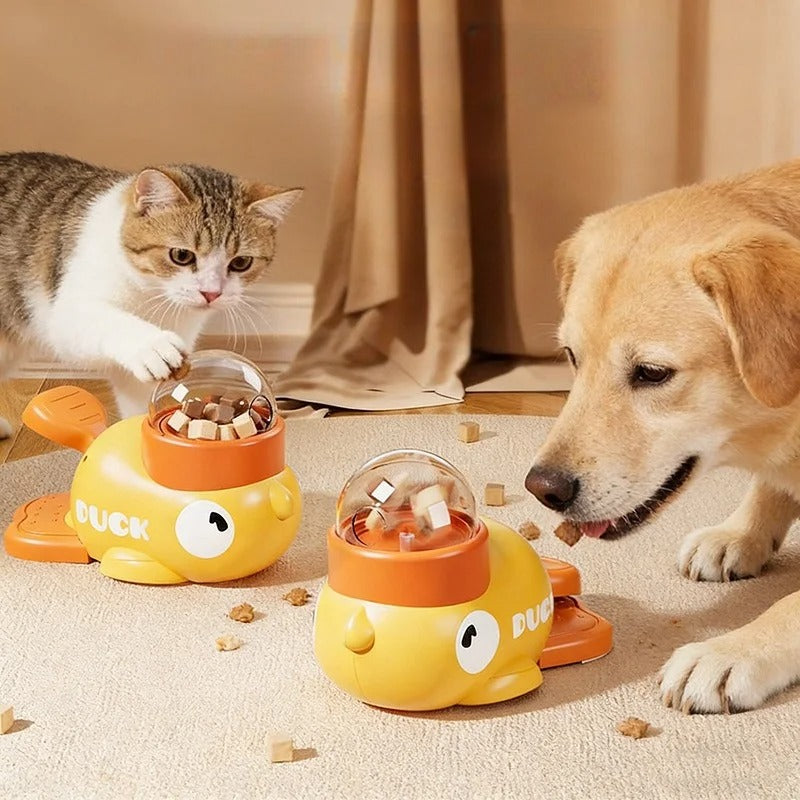 Feeders For Dogs Supplies Pet Intelligence Exercise Cartoon Little Yellow Duck Shape Interactive Anti-slip Design Toys