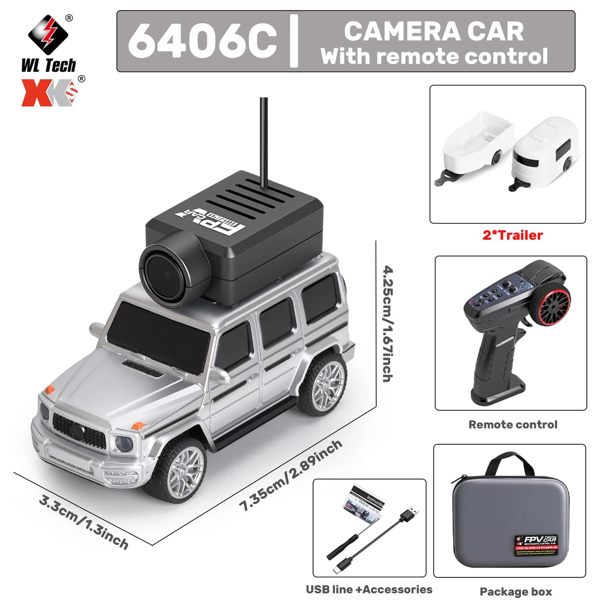 Mini FPV RC Car 1:64 – App-Controlled Racer with 720P Camera
